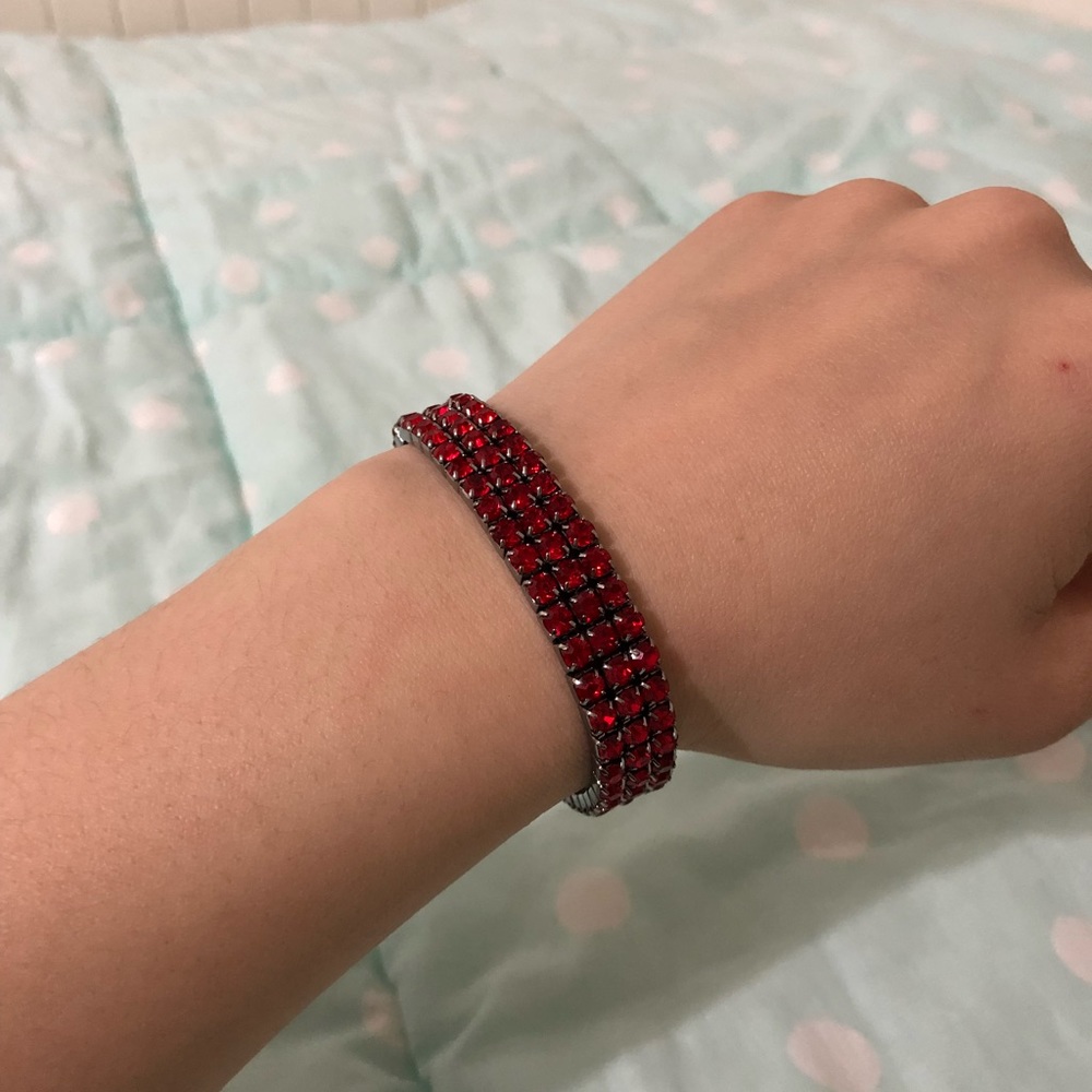 Ruby red extendable bracelet